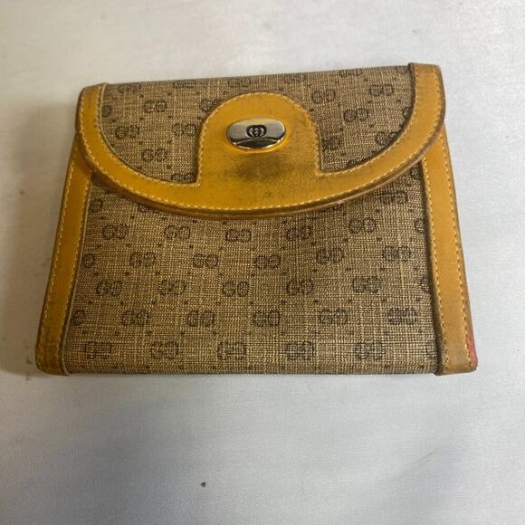 Authentic GUCCI Guccisima Canvas Tan & Brown Leather - Picture 1 of 5